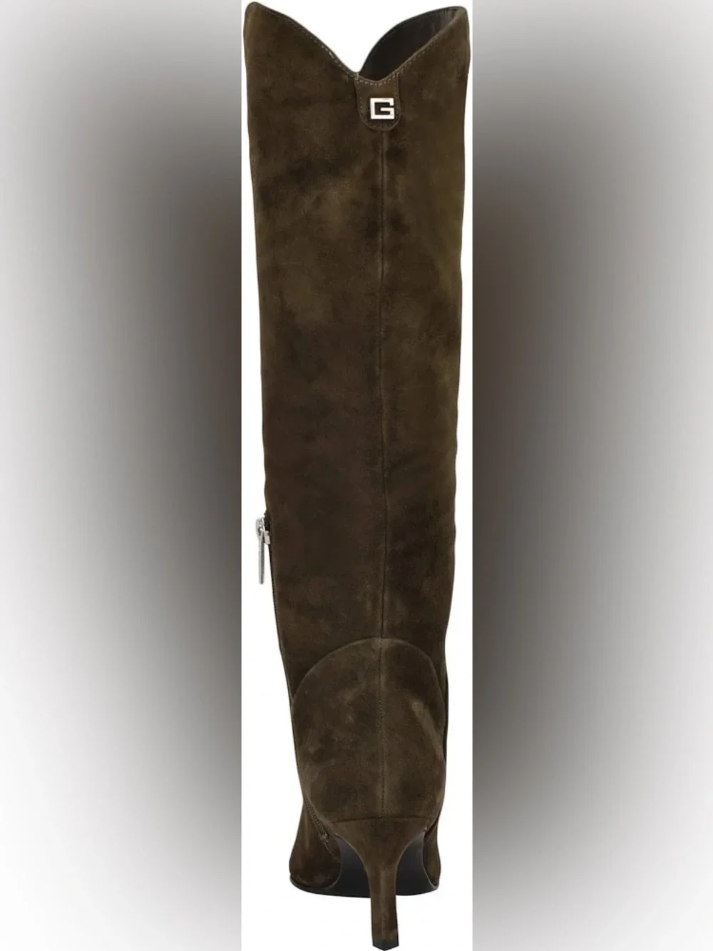 Guess Palisa Suede Knee-High Wide Calf Boots- Medium Green
